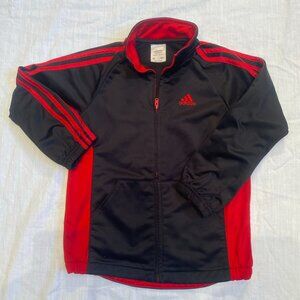 Adidas Track Jacket Youth Size 6 Black/Red